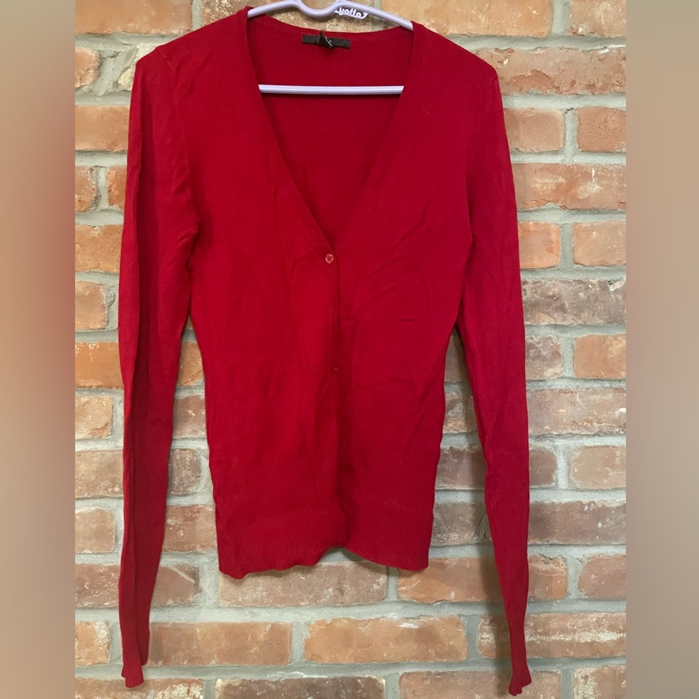 H&M red cardigan.